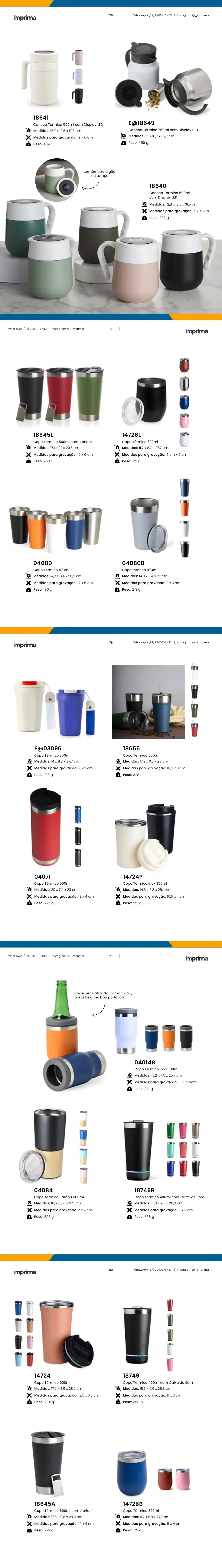 Página 76 do catálogo Imprima: Caneca Térmica 500ml, Caneca Térmica 500ml com Display LED