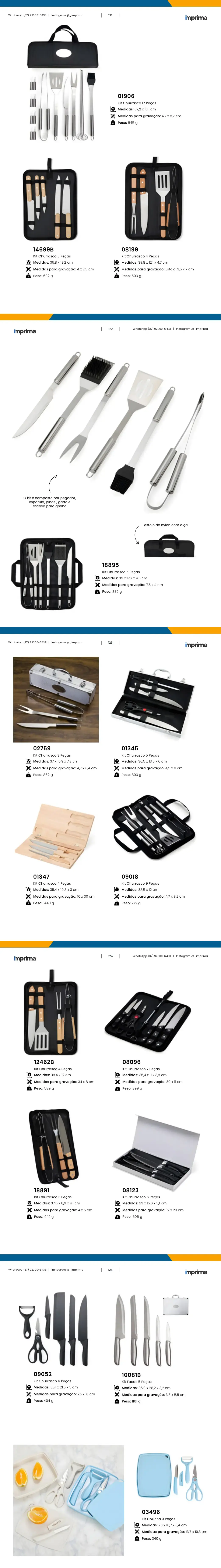 Página 121 do catálogo Imprima: Kit Churrasco 5 Peças, Kit Churrasco 4 Peças, Kit Churrasco 17 Peças
