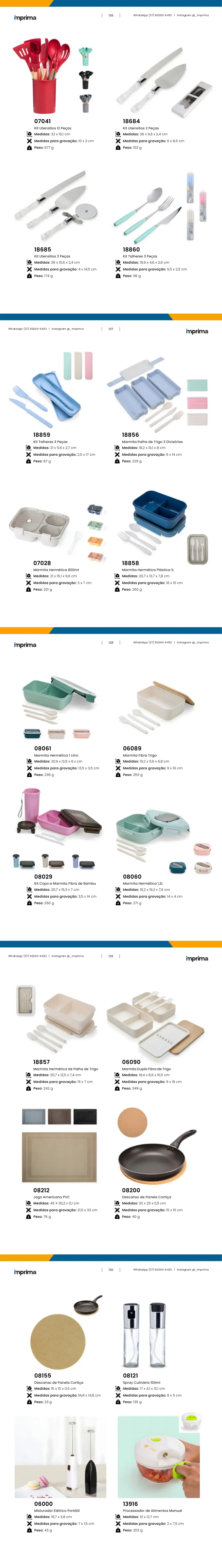 Página 126 do catálogo Imprima: Kit Utensílios 3 Peças, Kit Talheres 3 Peças, Kit Utensílios 12 Peças, Kit Utensílios 2 Peças