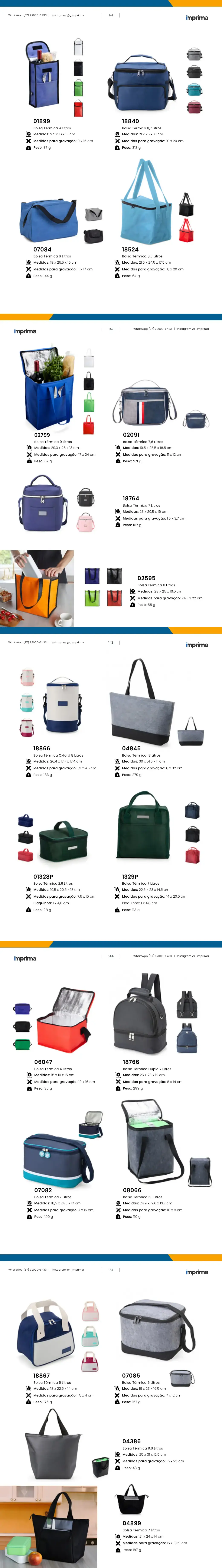 Página 141 do catálogo Imprima: Bolsa Térmica 4 Litros, Bolsa Térmica 8,7 Litros, Bolsa Térmica 6 Litros, Bolsa Térmica 8,5 Litros