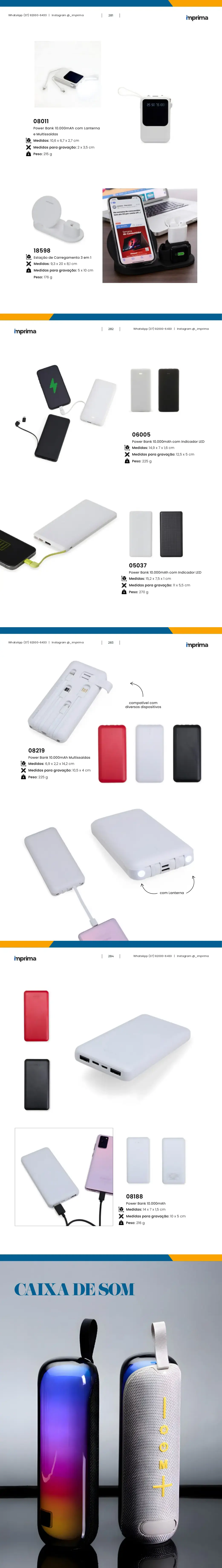 Página 281 do catálogo Imprima: Power Bank 10.000mAh com Lanterna, Estação de Carregamento 3 em 1