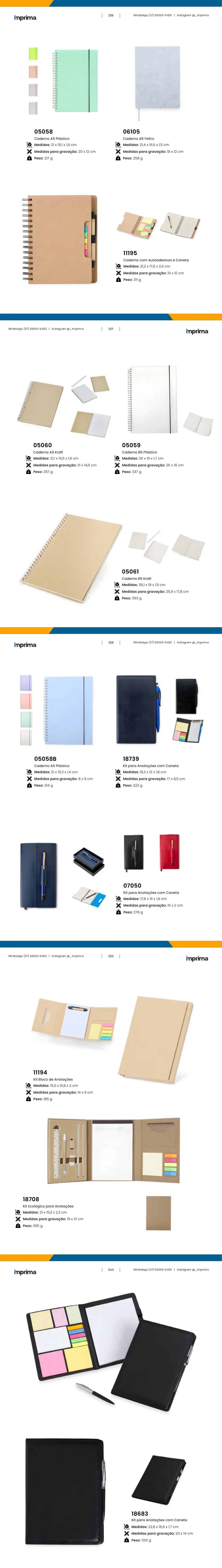 Página 336 do catálogo Imprima: Caderno com Autoadesivos e Caneta, Caderno A5 Feltro, Caderno A5 Plástico